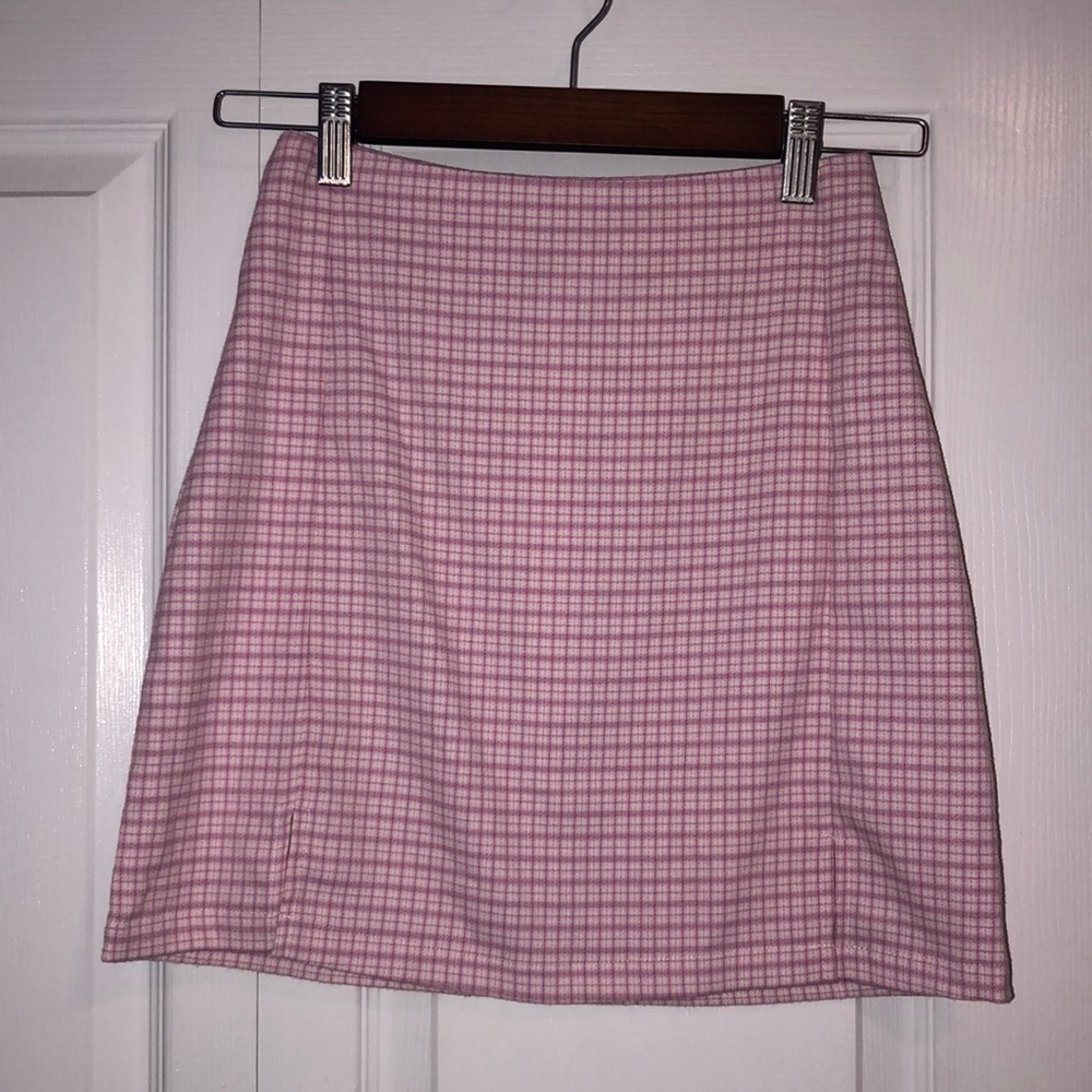 PacSun Pink Plaid Mini Skirt, One Size, Brand New! Never Worn
